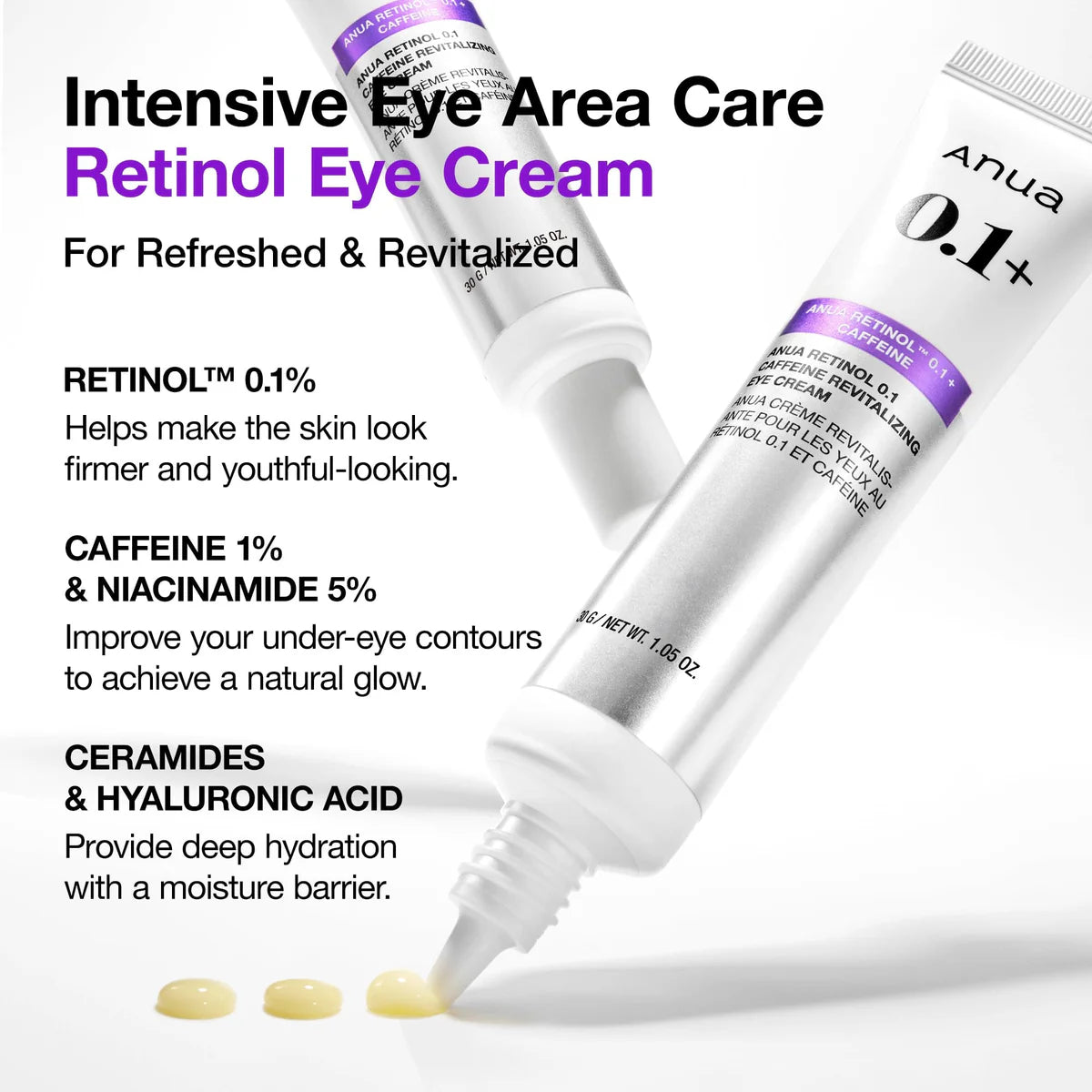 Anua Retinol %0.1 + Kafein Canlandırıcı Göz Kremi 30 g